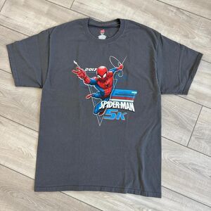 2017 Man 5K Run Shirt- Disney x Hanes x Marvel Comics Spiderman, size LARGE